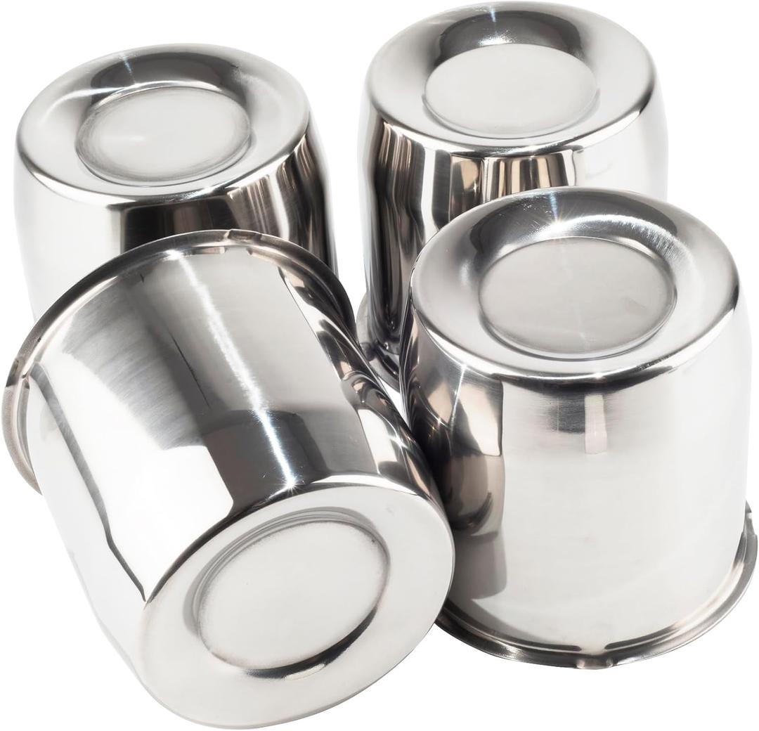 4Pcs 5.15" Push Through Wheel Center Caps Stainless Trailer Hub Cap for Truck SUV RV Wheel Rim (Fit 5.15" Bore 4.92" H Chrome)