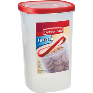 Rubbermaid 1.1 Gallon Plastic Food Canister, 6.4" x 6.4" x 10.4", Clear No Lid