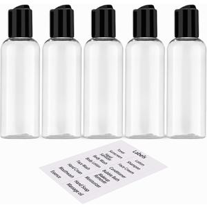 DNSEN 5 Pack 3.4 oz Travel Bottles for Toiletries TSA Approved Leakproof Plastic Empty Travel Size Bottles Containers with Labels