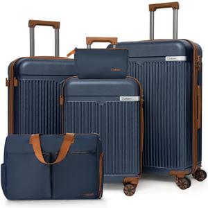 Cosbarn Luggage Sets 5Pcs Suitcases with Wheels,Large Suitcase,20"/24"/28"