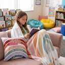 2 x 18 x 18 Inch Rainbow Pocket Pillow Gift Reading Corner