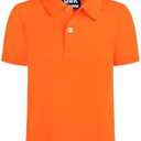 QBK Toddler to Youth Boys' Performance Polo Kids Collared Golf Shirt School Uniform, S