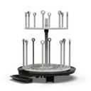 The First Years Spin Stack Bottle Drying Rack - Black - 2-Tier Rotating Countertop Drying Rack for Up to 16 Bottles - Baby Essentials for Everyday Use