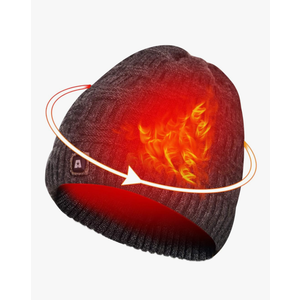 ARRIS DUKUSEEK Heated Hat, Electric Winter Heated Beanie Hat with 7.4V Rechargeable Battery for Men Women Grey Black