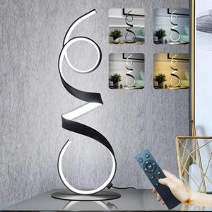 20W 3 Colors Remote Control Dimmable LED Art Table Lamp 21.4 Inch with Touch Switch for Living Room,Bedroom (Black)
