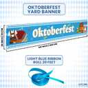 KatchOn, Oktoberfest Banner Outdoor - XtraLarge,120x20 Inch | Oktoberfest Decorations for Outdoor, Wall, Yard & Lawn | German October Fest Themed Party Decoration | Bavarian Flag Checked Hanging Banners