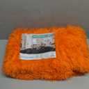 Orange Fluffy Round Rug,Soft Area Rugs for Girls Room,Shaggy Rugs 4'X4' for Living Room,Non Slip Circle Rug for Bedroom,Shag Plush Carpets,Fuzzy Plush Rug for Dorm,Cute Room Decor Carpet