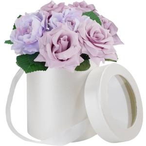 10 x Artificial Flowers Fake Silk Flowers Combo Purple Pink Realistic Mixed Roses Box for DIY Wedding Bridal Bouquets,Centerpieces Arrangements for Faux Flowers with Stems Home Party Decoration