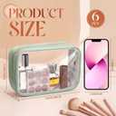 Abbylike 6 Pcs Clear Makeup Bags Bulk PU Leather Cosmetic Pouches Transparent Toiletry Bags with Zipper Waterproof Purse Skincare Car Organizer for Girl Women Travel Gifts(Mint Green)
