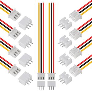 10Pairs JST-XH Connector Kit, XH 2.54mm 3 Pin Header Male and Female Connectors Plug Adapter with Flat Wire Cable 200mm 26AWG Compatible with JST XH (3P)