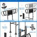 Bed Rails for Elderly Adults Seniors Adjustable Height Foldable Safety Rail with 400 Lbs Capacity Non-Slip Handle, Night Light, Fall Prevention Grab Bar for King Queen Full Twin Beds Black