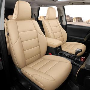 FREESOO for Toyota 4Runner Seat Covers 2011-2024, Custom Leather Seat Covers for Cars, Luxury Car Seat Covers Front Seats Only, Waterproof Car Seat Cover Cushion Protector, Black ONLY FIT Model