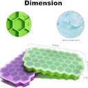 Ice Cube Trays for Freezer with Lid-Silicone Ice Cube Tray with Lid Ice Maker 3 Pack Multicolor, Easy-Release Reusable Ice Cube Coffee Scoop for Coffee Bar Accessories