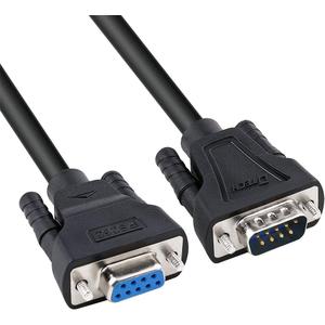 DTech 5ft DB9 RS232 Serial Cable Male to Female Extension Simple Null Modem Cord Cross TX RX Line 2 Pin Crossed for Computer Switch Router Data Communication (5 Feet, Black)