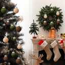 48 Pcs Velvet Christmas Balls Flocked Christmas Tree Ornaments Xmas Plastic Shatterproof Neutral Hanging Ornament for Xmas Tree Home Party Decorations(1.57/1.97/2.36 Inch,Classic Color)