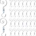 30PCS Christmas Ornament Hooks Hanger, Beaded Hooks for Christmas Decorative Hanging Tree Wall Party Home Accessories (Silver)