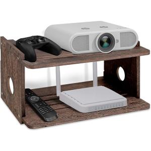 Floating Projector Shelf Rack Router Shelf Wall Mount Holder TV Stand WiFi Router Storage Box Modem Cable Box Cover Hider TV Shelf for Xbox Projector DVD Players Games Consoles TV Accessories