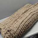 Carriediosa Chunky Knit Throw Blanket 50" X 60", 100% Hand Made Large Chenille Loop Yarn Soft Fluffy Throws for Couch Sofa Bed, Big Crochet Cozy Heavy Thick Cable Woven Blankets, Taupe