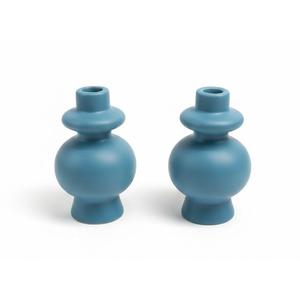 Holiday Home Easter Ceramic Candle Holder - Blue, 2 Packs