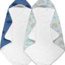 Hooded Baby Towels for Newborn,32x32 Inches,Baby Bath Towels,2-Pack,Hooded Towels for Baby,Infant,Toddler and Kids(Black Clouds)