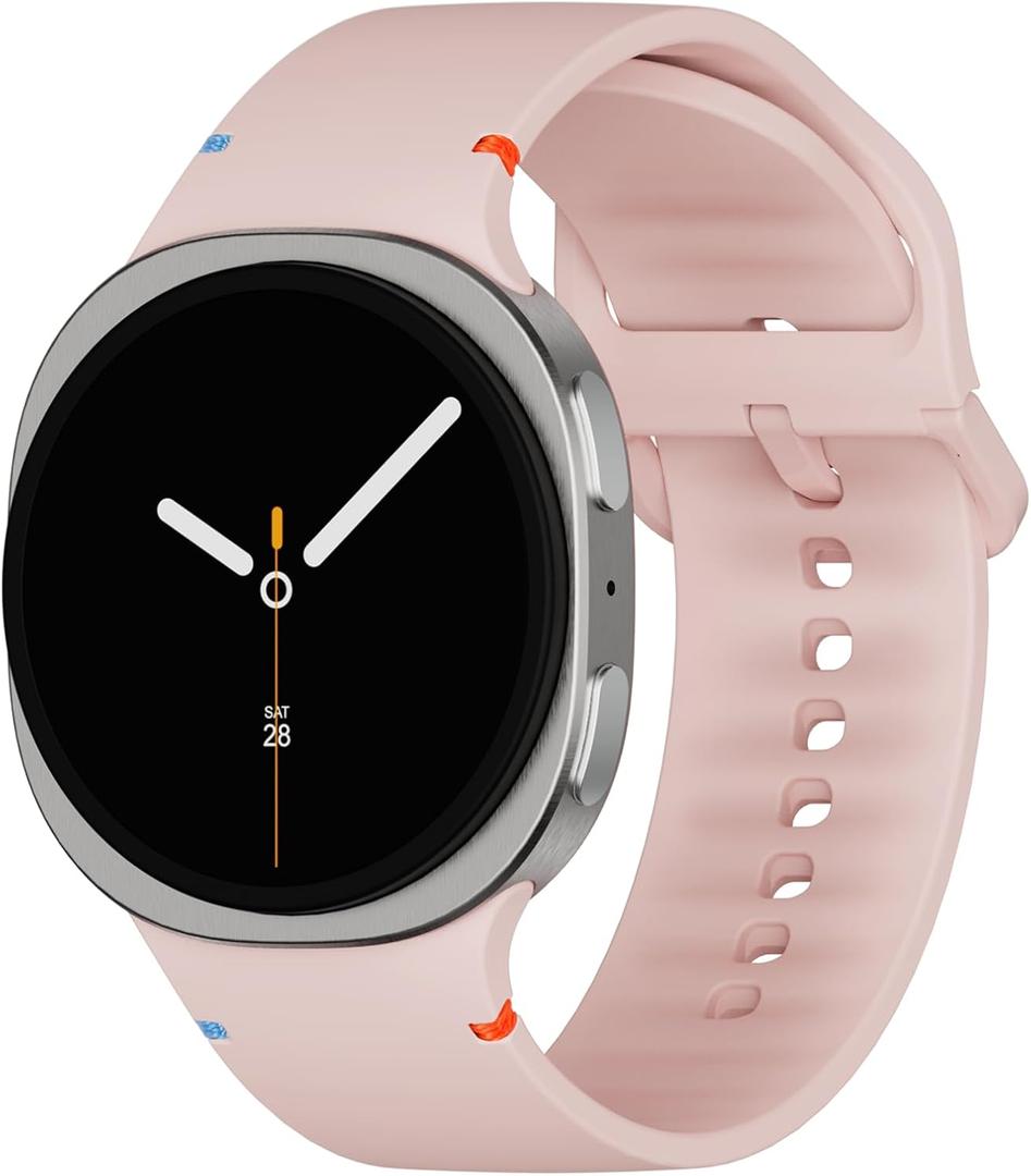 Sport Bands Compatible for Samsung Galaxy Watch 8/8 Classic Band,No Gap One Click Soft Silicone Replacement Strap for Galaxy Watch 8 40 44mm/8 Classic 46mm Men Women-6 Packs (Pink)