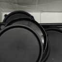 iDavosic.ly 6 Tier Folding Plant Stand Indoor Outdoor with Plastic Tray, Tiered Corner Flower Holder Shelf, Metal Orchid Display Rack for Patio Porch Living Room Garden Balcony, Modern Black