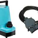 Little Giant 1/6 HP 1500 GPH Aluminum Manual Utility Pump with Piggyback Diaphragm Switch Bundle