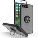is Specially Designed for iPhone 7 Plus/8 Plus Anti-Scratches,Anti-Fingerprint, Built-in 360 Rotating Ring Bracket Solid and Durable Magnetic car Phone case, Suitable for 5.5inches Male-Black