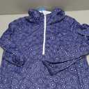 HDE Beach Coverups for Women UPF 50 Long Sleeve Swim Cover Up Dress with Hood Quick Dry Sun Protection Tunic with Pockets (Large, Navy Ditsy Floral)