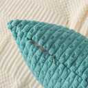 Kevin Textile Throw Pillow Covers Soft Corduroy Decorative Set of 2 Boho Striped Pillow Covers Pillowcases Farmhouse Home Decor for Couch Bed Sofa Living Room 20x20 Inch Aqua Green