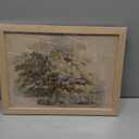 Watercolor Oak Tree Wall Art 12x16Inchs - Green Nature Landscape Painting Print with Light Wood Frame, Rustic Farmhouse Home Decor for Living Room Bedroom Office, Framed Canvas Picture Poster