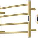Electric Towel Warmer Rack,Heating Towel Warmer,Timer & Temperature Control,Wall-Mounted Plug-in for Bathroom,Gold,Stainless Steel,4-Bar(16.54x23.62x5.51in)