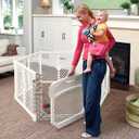 Toddleroo by North States - Superyard Ultimate Play Yard: Freestanding 6-Panel Baby Playpen with Door - Indoor or Outdoor Use - Made in USA - Encloses Up to 18.5 Square Feet - 26 Inches Tall - Ivory