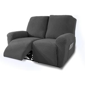 NORTHERN BROTHERS Loveseat Recliner Covers 2 Seater, Stretch Reclining Loveseat Cover, Machine Washable Recliner Loveseat Covers, Furniture Protector Double Recliner Cover for Dog Kid, Dark Gray