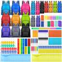 PerKoop 32 Sets 17'' Backpacks Bulk Bundle Kits Wholesale Backpack Supply Kit Bundle Essentials for Charity Donate