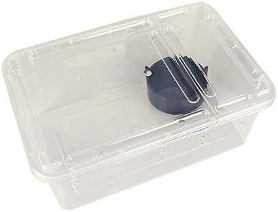 OMEM Portable Reptile Terrarium Habitat for Mini Pet Houses Breathable Holes Stackable Container (XS)