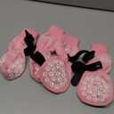 EXPAWLORER Anti Slip Dog Socks to Prevent Licking Paws, Dog Shoes for Hot Pavement, Dog Booties for Small Medium Large Senior Dogs, Traction Control Boots & Paw Protectors for Hardwood Floors (Pink)