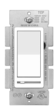 BESTTEN 1 Pack Dimmer Light Switch, Single Pole or 3-Way, Compatible with Dimmable LED, CFL, Incandescent and Halogen Bulb, LED Slide Dimmer Switch, Neutral Wire Not Required, 120VAC, UL Listed, White