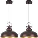 Bronze Pendant Lights Kitchen Island, 2 Pack Kitchen Island Lighting, Farmhouse Pendant Light Fixtures (11.41" W), Island Pendant Light for Kitchen Island, Dining Room, Bedroom