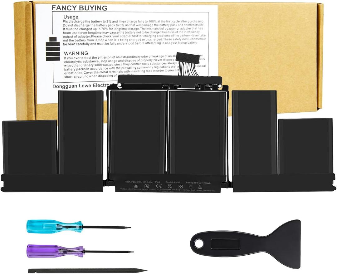 Fancy Buying A1417 Laptop Battery Replacement for MacBook Pro 15 inch Retina A1398 [ Mid 2012 Early 2013], fits MD831LL/A MC975LL/A MC976LL/A ME665LL/A ME664LL/A