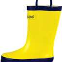 Lone Cone Kids Rain Boots for Girls & Boys  Waterproof Natural Rubber Toddler Rain Boots with Non-Slip Outsole & Easy Pull Handles  Solid, Pattern & Glitter Designs (28 - Classic Yellow)