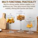 MyGift 3-Piece Clear Glass Apothecary Candy Jar Set with Lids Decorative Party Display Containers for Wedding Centerpieces, Dessert Tables, Kitchen Counter Storage, and Bathroom Dcor