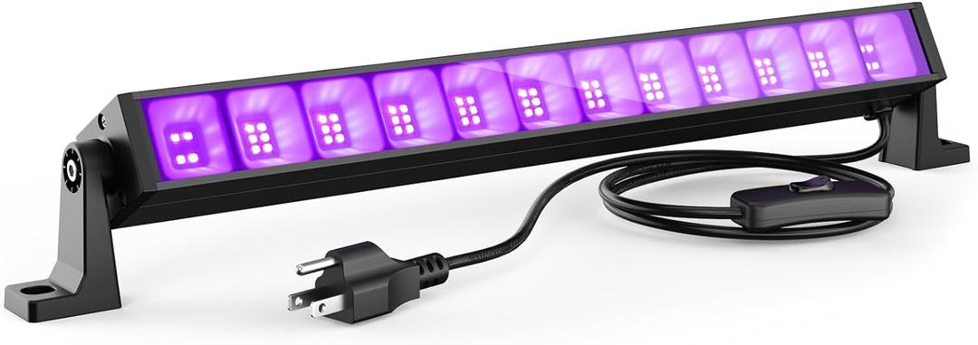 40W LED Black Light Bar for Glow Party, Blacklight with Plug &Switch, Each Light Up 484 Sq.ft Area, Halloween Glow Lights, Body Paint, Stage Lighting