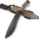 Kershaw Camp 10 - Tan Machete, Fixed Blade Knife, 10-in. 65Mn Carbon Steel Blade Includes Sheath, Camp Series Machete, Outdoor and Survival Tool