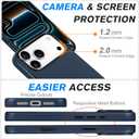 SHIELDON Genuine Leather Case for iPhone 17 Pro Max 6.9" 2025, [Camera Button Updated], Compatible with Magsafe, Magnetic Wireless Charging, Slim Fit, Non-Slip, Anti-Scratch, Shockproof - Navy Blue
