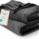 Bedsure GentleSoft Fleece Blanket California King Size Charcoal - Lightweight Plush Fuzzy Cozy Soft Bed Blankets, 102x96 inches