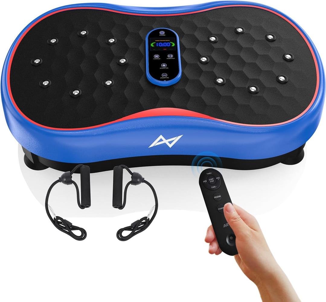 AXV Vibration Plate Fitness Platform Exercise Machine Vibrating Shaking Full Body Shaker Workout Vibrate Stand Shake Board Sport Gym for Weight Loss Fat Burner for Women Men
