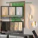 CANEOE Battery Operated Wall Sconces with Remote Control, Rechargeable Dimmable Touch Wall Sconces Set of Two, 3000K-6500K LED Wireless Wall Light for Living Room Bedroom Hallway,31.5inch(Gold)