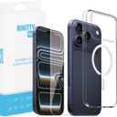for iPhone 17 Pro Max Crystal Clear Magnetic iPhone Case with 9H Tempered Glass Screen Protector, MagSafe Compatible, Anti-Yellowing Shockproof Transparent iPhone Cover & Screen Protector