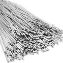 LEIFIDE 500 Pcs Metal Zip Ties 304 Stainless Steel Zip Ties Heavy Duty Self Locking 220 Pound Tensile Strength Cable Suitable for Exhaust Wrapping Fence Outdoor Workshop Canopy(5.9 Inch)